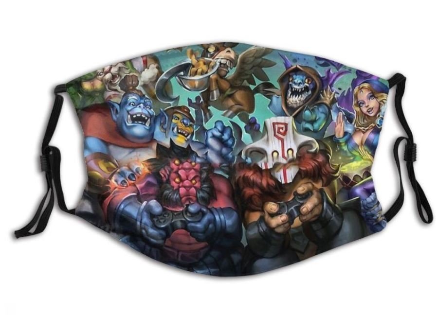 Маска защитная для лица Dota 2 Heroes + 2 угольных фильтра 