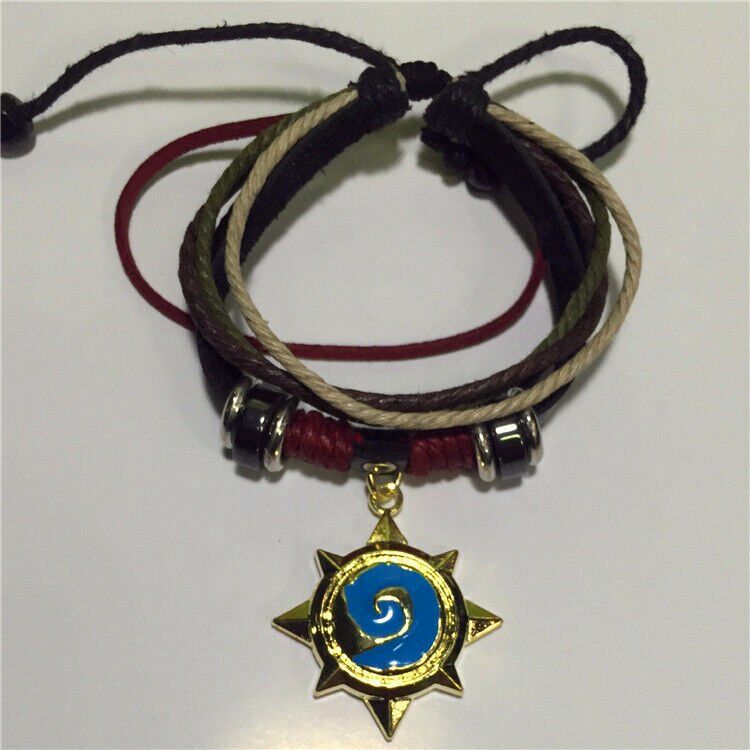 Браслет - World of Warcraft  Hearthstone (кожа + метал) 