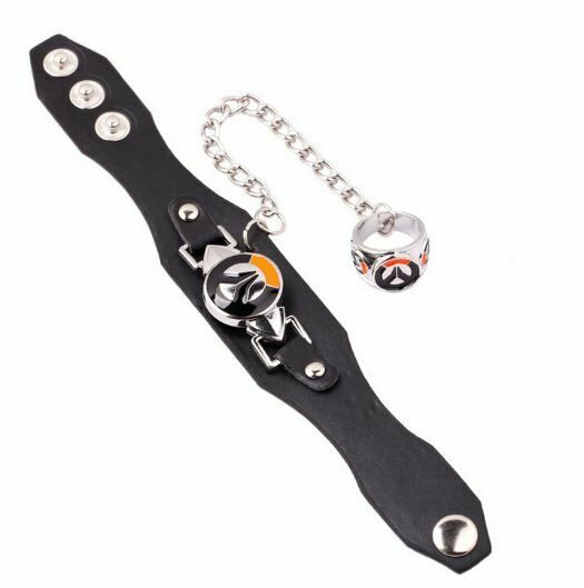 Браслет Overwatch Logo  кожа + кольцо 