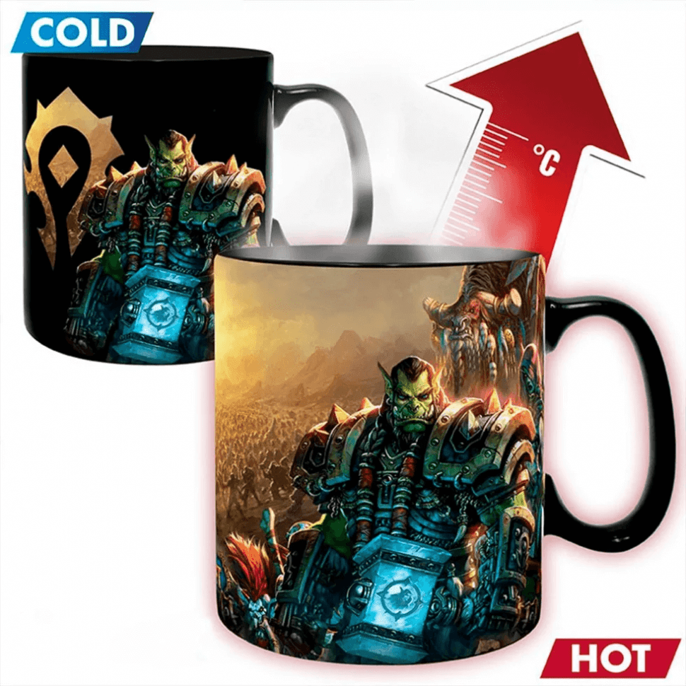 Чашка хамелеон Blizzard World Of Warcraft Azeroth Mug Варкрафт кружка 460 мл (меняет цвет) 