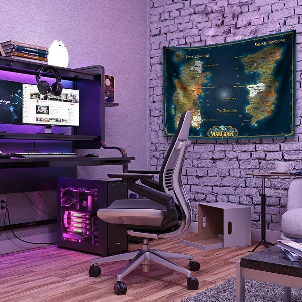 Карта Варкрафт Азерот World of Warcraft Classic Azeroth Map Wall Decoration banner (150*100 см) 