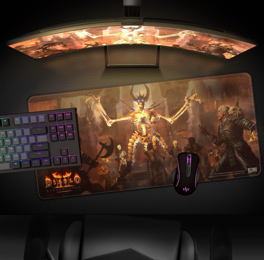 Килимок для миші ігрова поверхня Blizzard DIABLO 2 - Resurrected Mephisto Діабло XL (90*42 cm) 
