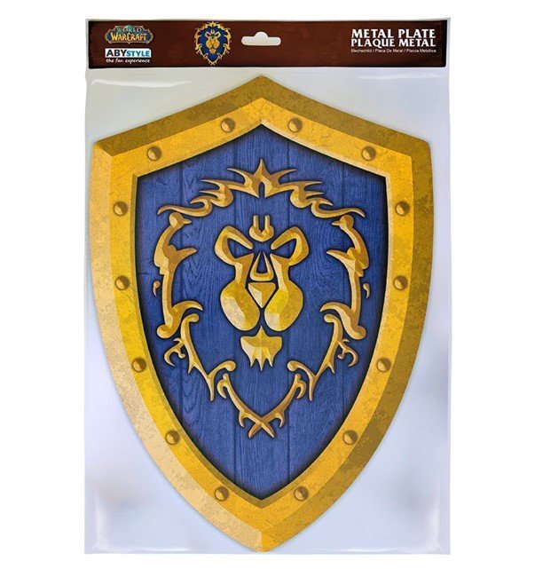 Табличка металева Blizzard World of Warcraft Alliance Shield Варкрафт Альянс 35x25 см 