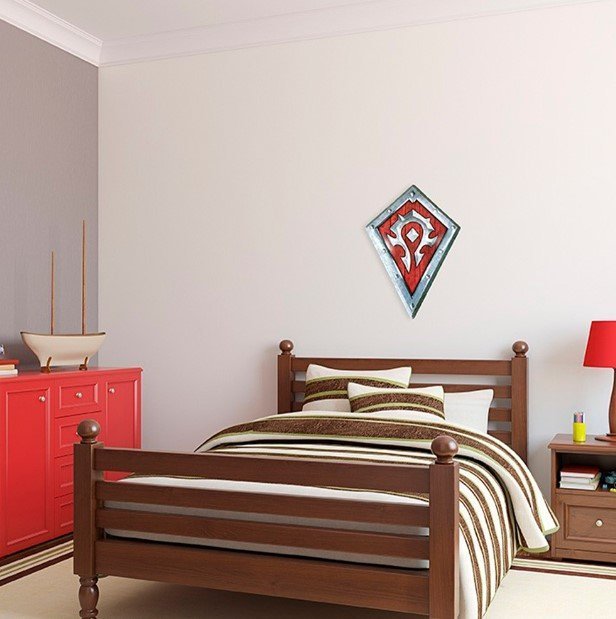 Табличка металлическая Blizzard World of Warcraft Horde Shield Варкрафт Орда 35x25 см  