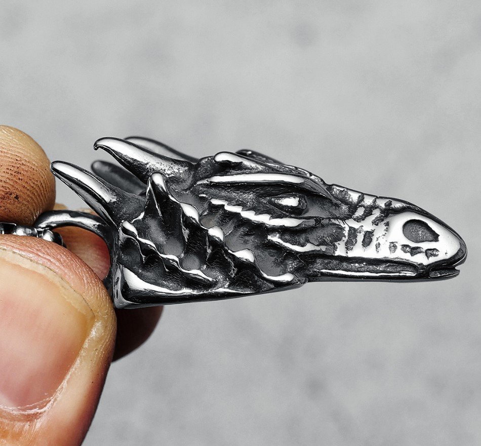 Медальйон Dragon Head Stainless Steel Necklace (нержавіюча сталь) 