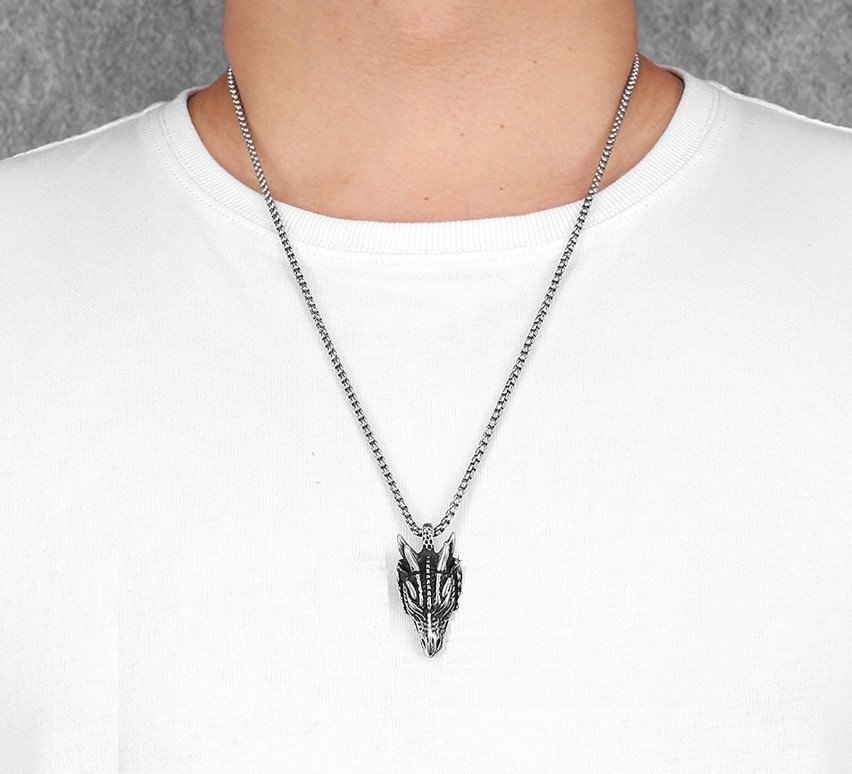 Медальйон Dragon Head Stainless Steel Necklace (нержавіюча сталь) 