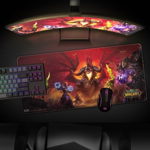 Килимок ігрова поверхня Варкрафт Blizzard World Of Warcraft Gaming Desk Mat - Classic: Onyxia (90*42 cm) 