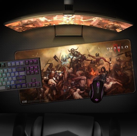 Килимок для миші ігрова поверхня Blizzard DIABLO IV 4 - Heroes (Діабло) XL (90*42 cm) 