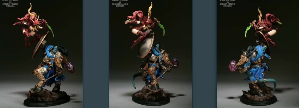 Статуэтка SIDESHOW World of Warcraft  BLOOD ELF ROGUE VS DRAENEI PALADIN  46 см. 